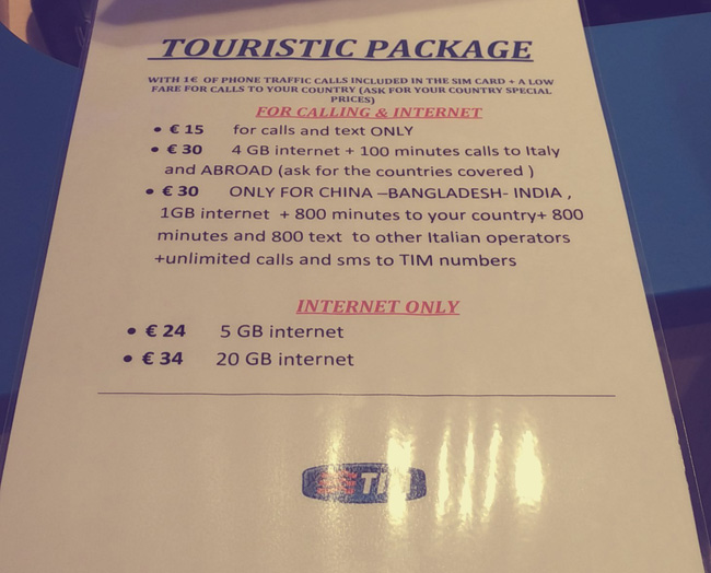 TIM TOURISTIC PACKAGE